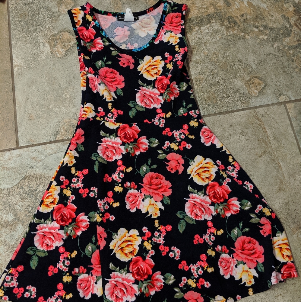 Navy Floral Dress